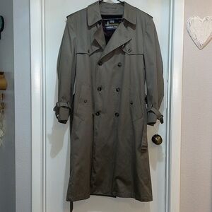 Towne London Fog Sherpa lined trench coat removable lining belt size 40R